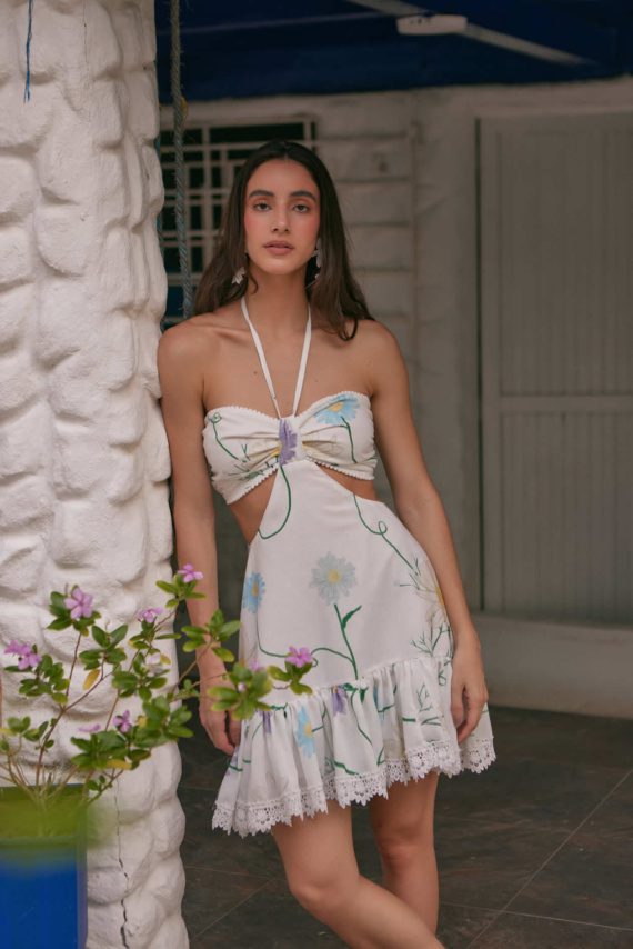 Vestido María Camila Lucie Estampado Lino - Imagen 3