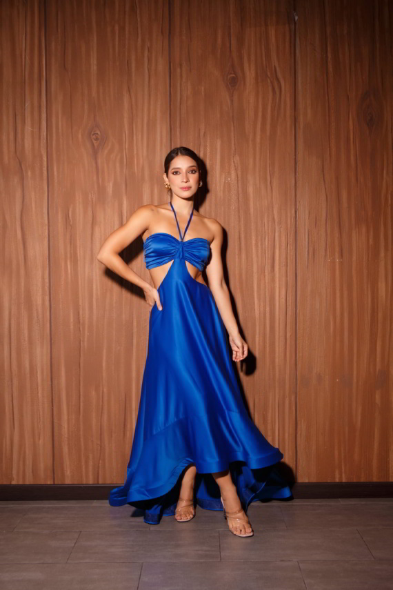 Vestido Largo Maria Camila Con Arandela - Imagen 2