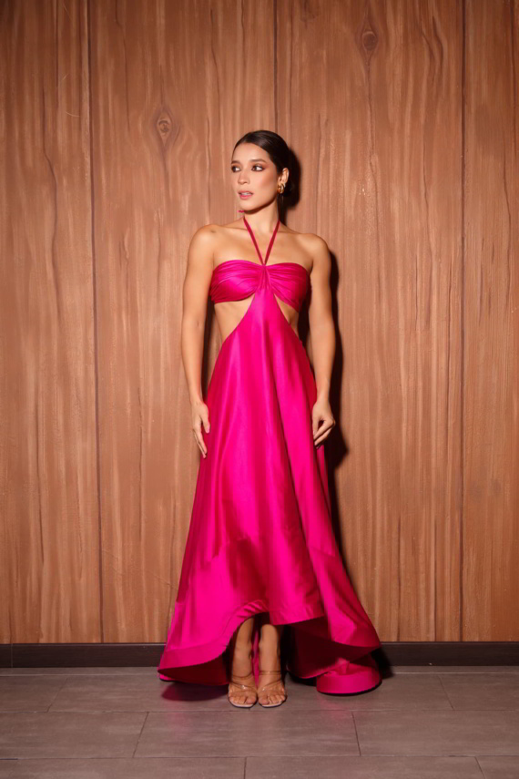 Vestido Largo Maria Camila Con Arandela - Imagen 4